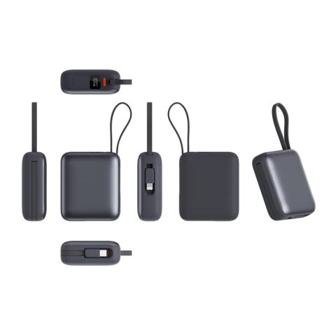 Nova Powerbank 22,5 W Power Delivery mit integrierten Kabeln 10.000 mAh Dunkelgrau | ohne Werbeanbringung | Nicht verfügbar | Nicht verfügbar