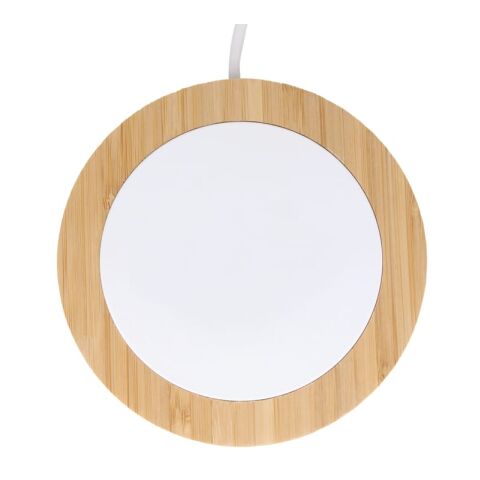 Drahtloses Ladegerät Bambus &amp; RABS 15W Weiss-Natur | ohne Werbeanbringung | Nicht verfügbar | Nicht verfügbar | Nicht verfügbar