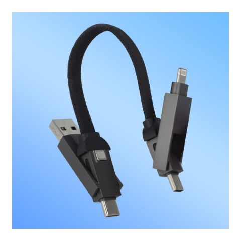 Multifunktionales 4-in-1 Kabel OTG Schlüsselanhänger Größe 60W Schwarz | ohne Werbeanbringung | Nicht verfügbar | Nicht verfügbar