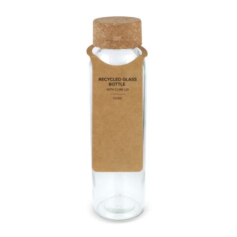 Recycling-Glasflasche mit Korkdeckel 500ml Transparent | ohne Werbeanbringung | Nicht verfügbar | Nicht verfügbar
