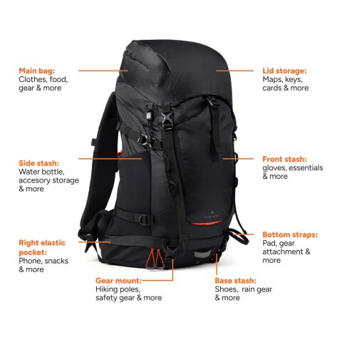 Nordic Drift Trail RCS Rucksack 33L schwarz-orange | ohne Werbeanbringung | Nicht verfügbar | Nicht verfügbar