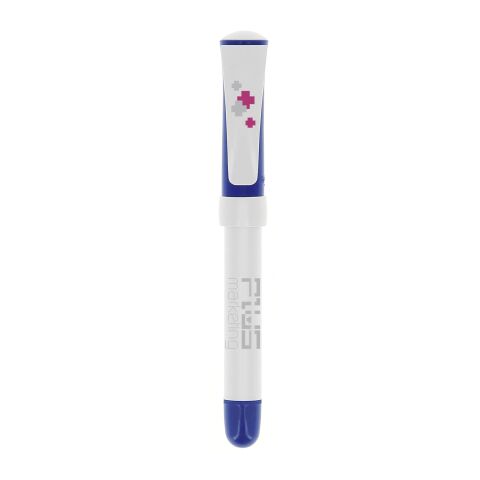 BIC® XS Finestyle Weiß-marineblau | blaue Tinte | 1-farbiger Siebdruck | Schaft-Clipverlängerung | 25.00 mm x 35.00 mm
