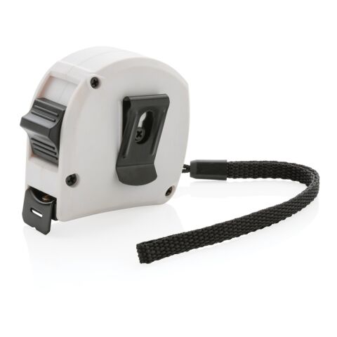 5m/19mm Maßband aus RCS recycelt. Kunststoff &amp; Bambus weiß | ohne Werbeanbringung | Nicht verfügbar | Nicht verfügbar