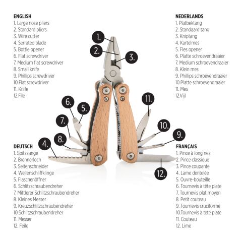 Holz Mini-Multitool braun | ohne Werbeanbringung | Nicht verfügbar | Nicht verfügbar