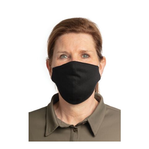 Wiederverwendbare 2-lagige Baumwoll-Gesichtsmaske schwarz | ohne Werbeanbringung | Nicht verfügbar | Nicht verfügbar