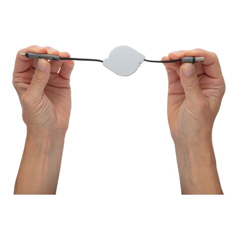 3-in-1 ausziehbares Kabel schwarz | ohne Werbeanbringung | Nicht verfügbar | Nicht verfügbar