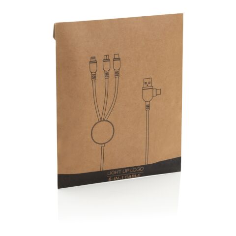 Light-Up Logo 6-in-1 Kabel schwarz | ohne Werbeanbringung | Nicht verfügbar | Nicht verfügbar