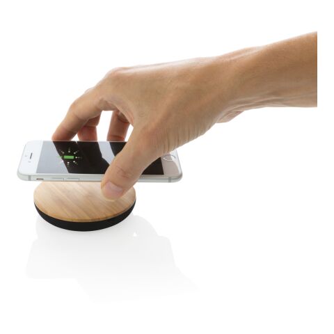 Bamboo X 5W Wireless Charger braun | ohne Werbeanbringung | Nicht verfügbar | Nicht verfügbar