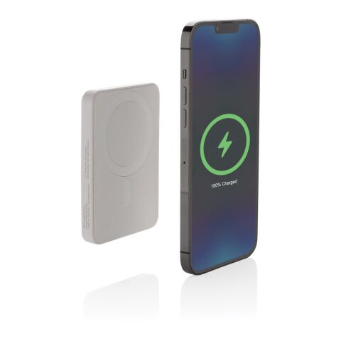 Magnetix 5.000mAh magnetische Powerbank aus RCS recycel. ABS weiß | ohne Werbeanbringung | Nicht verfügbar | Nicht verfügbar