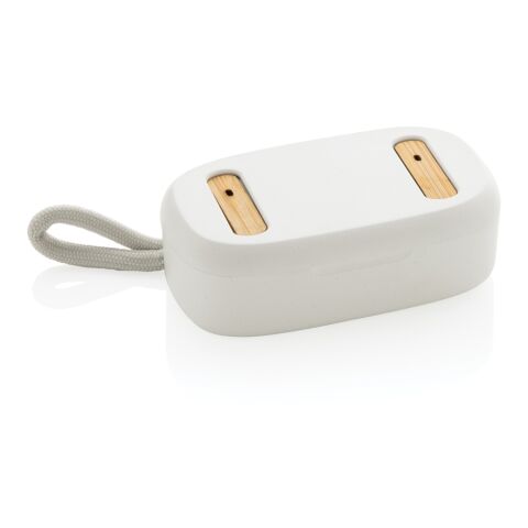 TWS-Ohrhörer aus recyceltem RCS-Kunststoff und FSC®-Bambus weiß | ohne Werbeanbringung | Nicht verfügbar | Nicht verfügbar