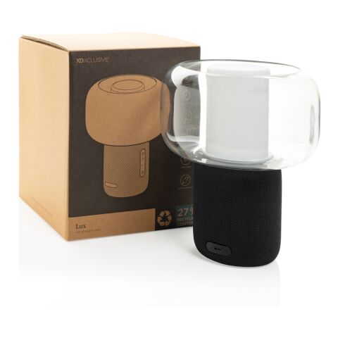 Lux 10W Lautsprecherlampe aus RCS recyceltem Kunststoff schwarz | ohne Werbeanbringung | Nicht verfügbar | Nicht verfügbar