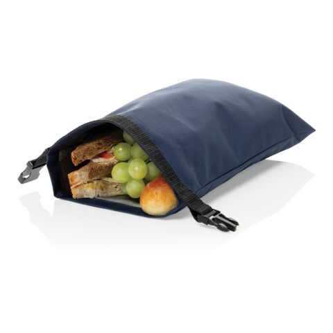 Snackstrap faltbarer Lunchbag aus AWARE™ rPET 30 x 20cm marineblau | ohne Werbeanbringung | Nicht verfügbar | Nicht verfügbar
