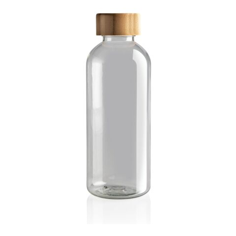 GRS rPET Flasche mit Bambus-Deckel weiß | ohne Werbeanbringung | Nicht verfügbar | Nicht verfügbar