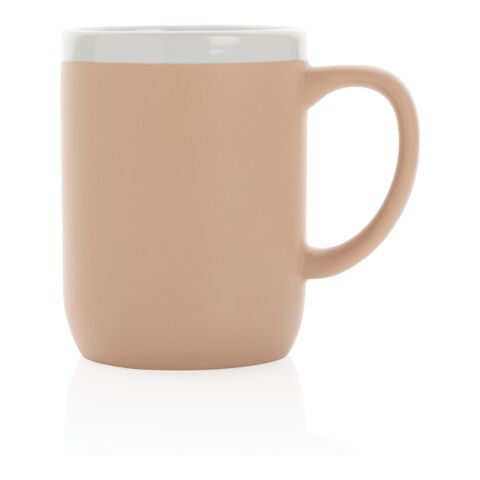 Keramiktasse mit weißem Rand, 300ml braun-weiß | ohne Werbeanbringung | Nicht verfügbar | Nicht verfügbar