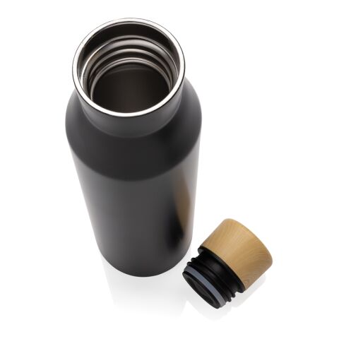 Gaia Vakuumflasche aus RCS recyceltem Stainless-Steel schwarz | ohne Werbeanbringung | Nicht verfügbar | Nicht verfügbar