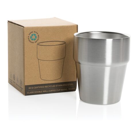 Clark Doppelwandige RCS Kaffeetasse 300ml silber | ohne Werbeanbringung | Nicht verfügbar | Nicht verfügbar