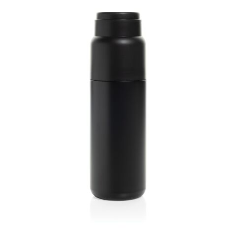 Thermocup RCS – recycelte Thermosflasche mit Becher, 500ml schwarz