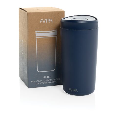 Avira Alix Klickbecher aus RCS rec. Stahl 400ml navy blau | ohne Werbeanbringung | Nicht verfügbar | Nicht verfügbar