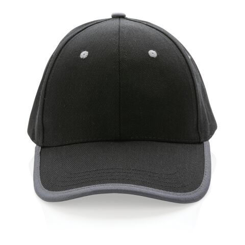 Impact AWARE™ 280gr Brushed rCotton 6 Panel Kontrast-Cap schwarz | ohne Werbeanbringung | Nicht verfügbar | Nicht verfügbar | Nicht verfügbar