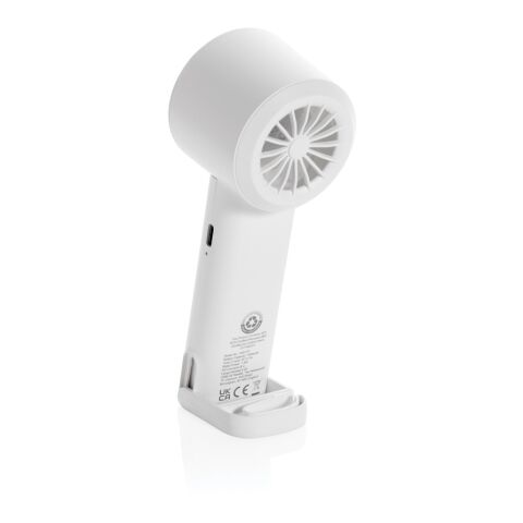 Twist wiederaufladbarer tragbarer Ventilator aus RCS rABS weiß | ohne Werbeanbringung | Nicht verfügbar | Nicht verfügbar