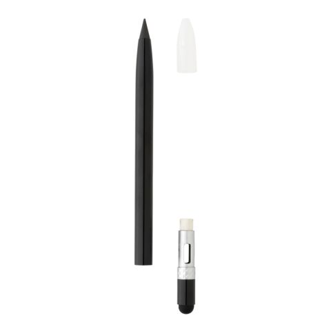 Tintenloser Stift aus Aluminium mit Radiergummi schwarz | ohne Werbeanbringung | Nicht verfügbar | Nicht verfügbar