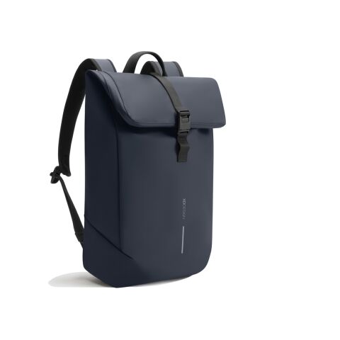 Urban wasserabweisender Flap-Top Rucksack marineblau meliert-schwarz | ohne Werbeanbringung | Nicht verfügbar | Nicht verfügbar