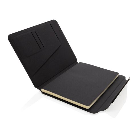 Teri AWARE™ A5 Portfolio aus RPET und Walnuss schwarz | ohne Werbeanbringung | Nicht verfügbar | Nicht verfügbar