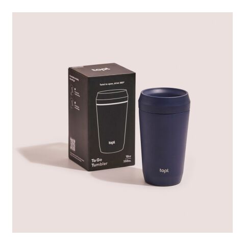 Topl-Trinkbecher aus rec. Stahl mit 360-Grad-Deckel 354ml navy blau | ohne Werbeanbringung | Nicht verfügbar | Nicht verfügbar