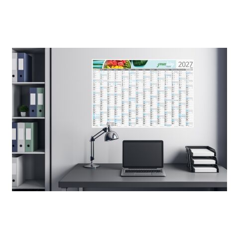 Wandplaner Horizont RECYCLING 980 × 660 mm Dez. Vorjahr – Jan. Folgejahr Weiß | 980 × 660 mm | ohne Werbeanbringung | Blau