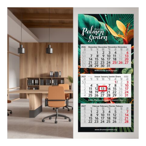 3-Monatskalender Mehrblock Profil 3 RECYCLING Schrift modern Hellgrau | 330 × 700 mm | ohne Werbeanbringung | Nicht verfügbar | Nicht verfügbar | Nicht verfügbar