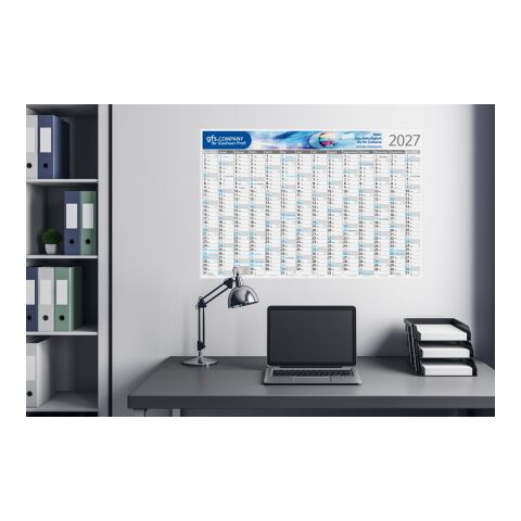 Wandplaner Pure Bambuspapier 980 × 660 mm Dez. Vorjahr – Jan. Folgejahr Weiß | 980 × 660 mm | ohne Werbeanbringung | Individuell (CMYK)