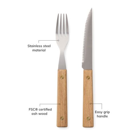 VINGA Paso 8-teiliges Grill-Besteck-Set braun | ohne Werbeanbringung | Nicht verfügbar | Nicht verfügbar