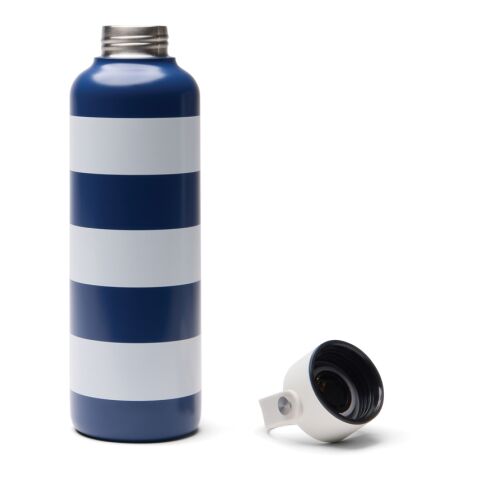 VINGA Lagoa Flasche aus RCS Stainless-Steel, 600ml marineblau-weiß | ohne Werbeanbringung | Nicht verfügbar | Nicht verfügbar