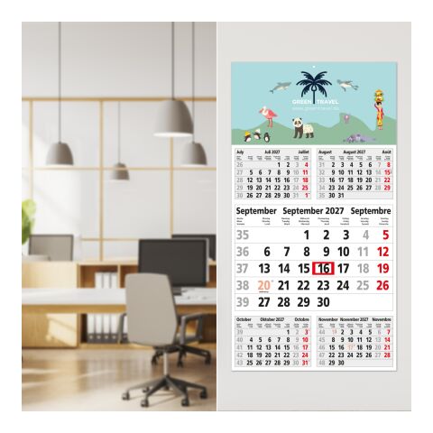 5-Monatskalender Einblatt Budget 5 EXPRESS großer laufender Monat Hellgrau | 300 × 560 mm | ohne Werbeanbringung