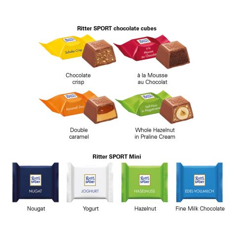 Adventskalender quadratisch 4c Euroskala | Ritter SPORT Schokowürfel