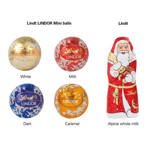 Adventskalender rund Lindt weiß | ohne Werbeanbringung