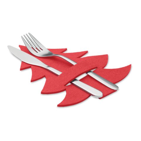 Besteckhalter-Set RPET-Filz rot | ohne Werbeanbringung | Nicht verfügbar | Nicht verfügbar | Nicht verfügbar