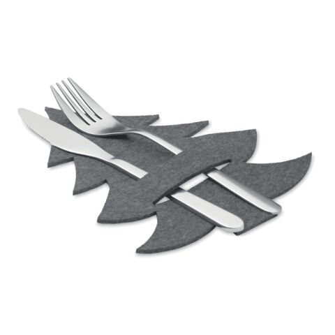 Besteckhalter-Set RPET-Filz grau | ohne Werbeanbringung | Nicht verfügbar | Nicht verfügbar | Nicht verfügbar