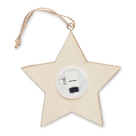 MDF-Stern mit Licht holzfarben | ohne Werbeanbringung | Nicht verfügbar | Nicht verfügbar