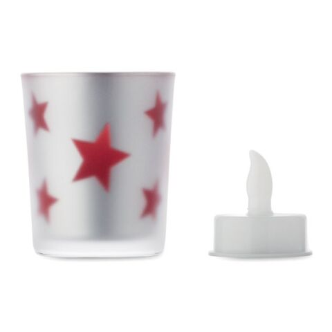 LED-Teelicht im Glashalter rot | ohne Werbeanbringung | Nicht verfügbar | Nicht verfügbar