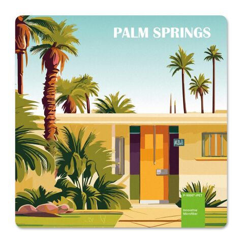 POLYCLEAN rPET Displaytuch im Papieretui, All-Inclusive-Paket  4C-Digitaldruck | 15 x 15 cm