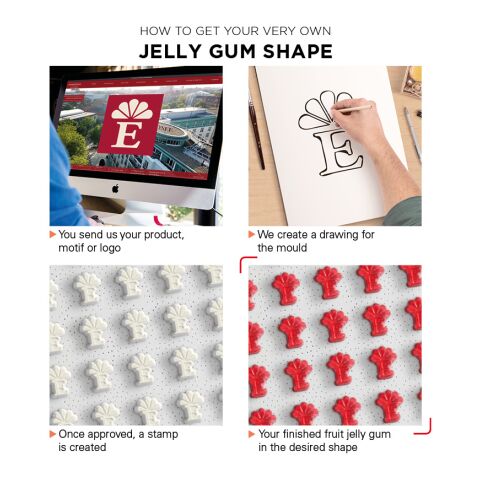 Minitüte 15 g Trolli Fruchtgummi Sonderformen weiß | ohne Werbeanbringung | Kompostierbare Folie