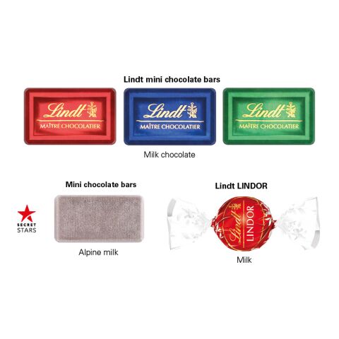 Geschenkbox Mini Weihnachten 4c Euroskala | 5 Alpenmilch-Schokotäfelchen