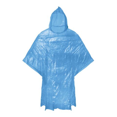 Regenmantel im transparenten Polybeutel blau