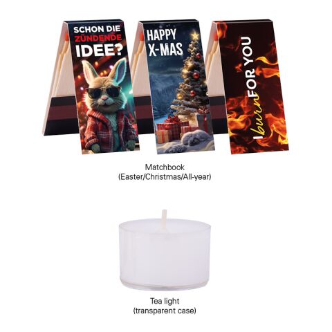 Klappbox S Teelichter 4c Euroskala | Weihnachtsmotiv