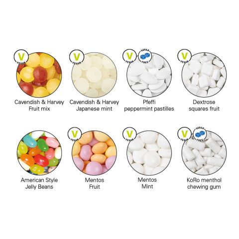 Klappdose weiß | ohne Werbeanbringung | KoRo zuckerfreie Kaugummis