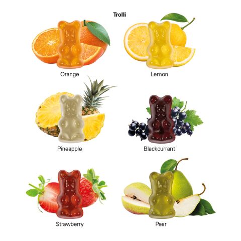 Minitüte 15 g Trolli Vitamin-Fruchtgummi weiß | ohne Werbeanbringung | Recyclingfähiges Papier