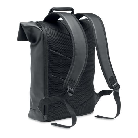 15&quot; Rolltop-Rucksack PU schwarz | ohne Werbeanbringung | Nicht verfügbar | Nicht verfügbar