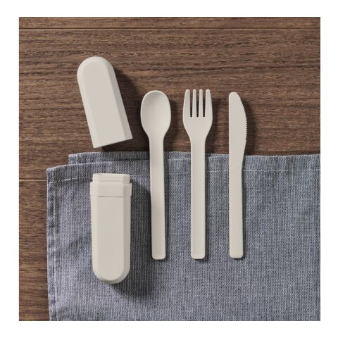 Besteck-Set PLA beige | ohne Werbeanbringung | Nicht verfügbar | Nicht verfügbar | Nicht verfügbar