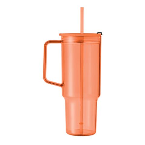 Trinkbecher RPET 1200ml transparent orange | ohne Werbeanbringung | Nicht verfügbar | Nicht verfügbar